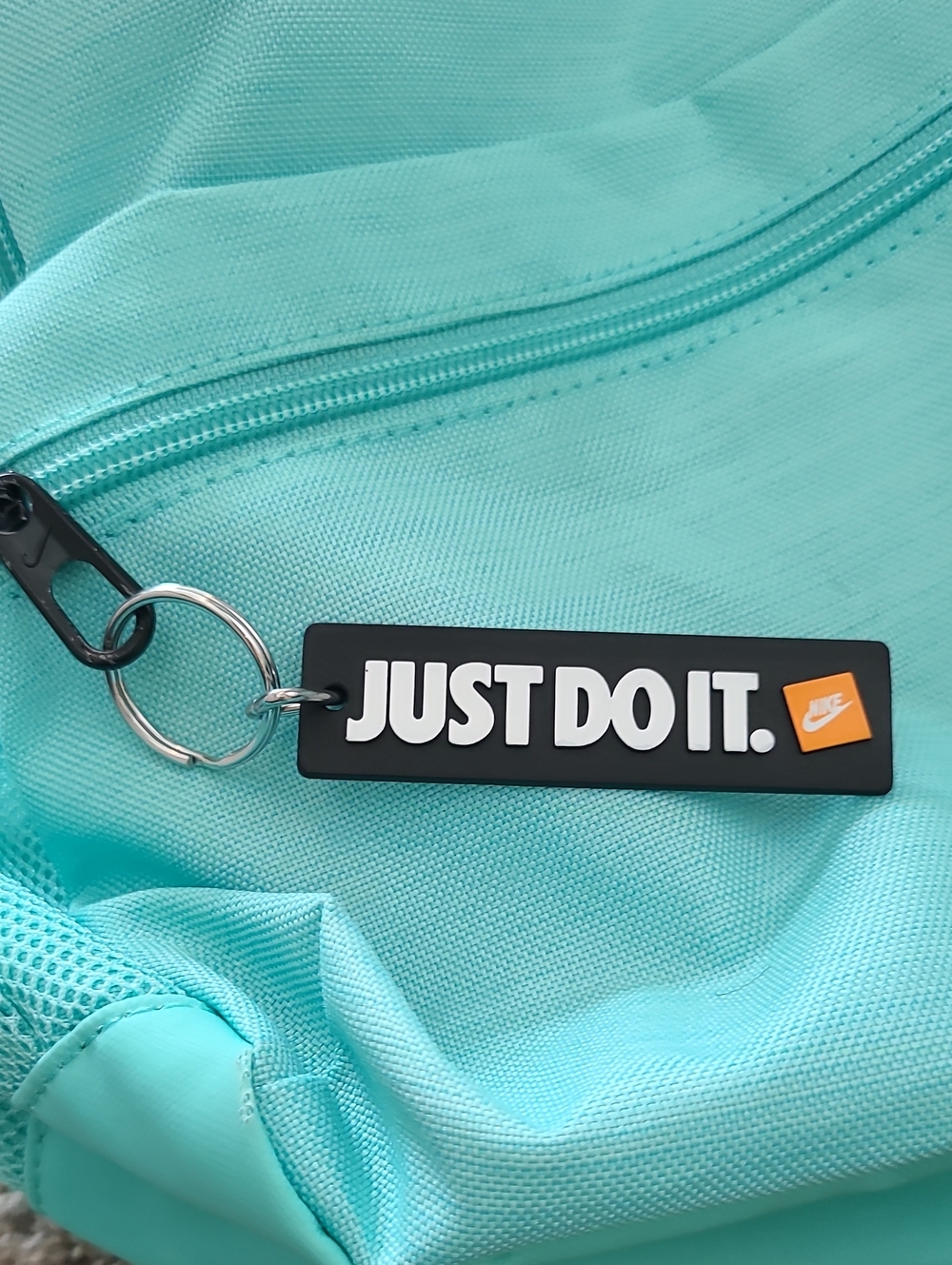 Nike Mint Green Backpack With Keychain with Red Swoosh Accents - Picture 2 of 7